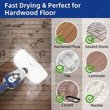 Steam Mop - 10-in-1 Floor Steamer Detachable MultiPurpose Handheld Steam Cleaner for Hardwood/Tile/Laminate All Floors Carpet Cleaning with 11 Accessories for Whole Home Use Blue . - Ver 4