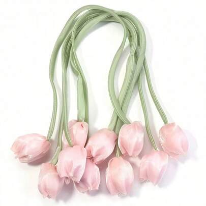 5 món phụ kiện tóc kiểu tối giản INS gồm bó hoa tulip hai mặt và nơ, dùng để trang trí quần áo.