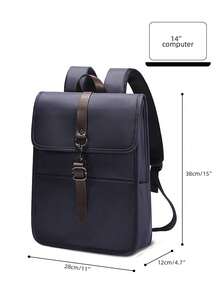 1pc 14-Inch Laptop Backpack, Minimalist Business Commuter Backpack For Men, Fashionable Flip-Cover Korean Style,Y2k - A - View 6