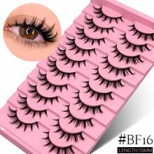 GROINNEYA 10 Cặp Mi Giả Kiểu Manga Đa Dạng, Mi Giả Mềm Mịn, Mi Giả Dẻ Dài Tự Nhiên, Mi Giả Dài Tự Nhiên, Phụ Kiện Lễ Hội, Đồ Dùng Du Lịch, Dụng Cụ Trang Điểm - Xem 9