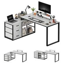 Devoko Home Office Desks - Grey - View 2