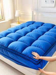 Mattress Pad, Thick Mattress Topper, Pillow Top Mattress Cover, Quilted Fitted Mattress Protector. Stretchable Top With 8-21 Inch Deep Pocket, Cool Feeling, Machine Washable. - Blue - View 1
