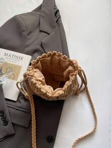 Small Design With Unique Style, Cross-Slung Shoulder Dual-Purpose Versatile, Bucket Shape Storage Practical, Hollowed-Out Technology Fresh And Chic, Beach Vacation Travel Suitable, Simple Fashion To Show Lazy Atmosphere Sense, - Multicolor - View 9