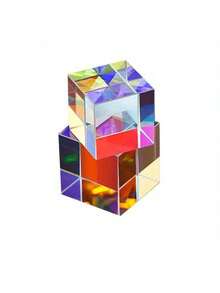 "Optical Glass X-Cube Doubly Refracting Cube: RGB Combiner Splitter Prism, Educational Gift, Classroom Physics, Suitable For Ages 14+ " - Multicolor - View 2