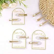 3/15PCS Love Is Sweet Minimalist Bridal Shower Sign Please Take A Treat No Bend Hair Clips Slivers Bridesmaid Hair Clips Flirless Hair Clips Glitter Bridesmaid Hair Clips Hair Setting Clips For Bridesmaid Gift Provoke Box Makeup Styling Splitging - A - Xem 3
