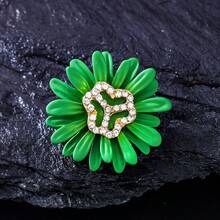 1pc Elegant Zinc Alloy Luxury Enamel Inlaid Sparkling Rhinestone Daisy Flower Brooch, Suitable For Women's Daily Wear - Daisy - View 15