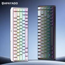 APAYADO A68 有线机械键盘，65% 紧凑布局，68 键热插拔，RGB 背光，适合游戏玩家，有线 USB 连接 - 查看 7
