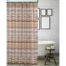 Barefoot Bungalow Greenland Home Fashions - Cortina de Ducha de Tela Sensations Elegante decoración de baño Lavable a máquina 72 x 72 Pulgadas Phoenix - Bronceado - Ver 1