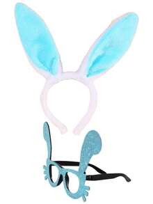 耳饰头箍和眼镜套装，可爱派对拍照道具，成人节日服装配饰 - 彩色 - 查看 5