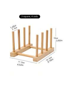 立式竹木碗碟晾干架，厨房抽屉收纳架 - 带盖碗碟架，节省橱柜空间，带沥水功能，可存放盘子、锅盖、碗、杯子和书籍，保持厨具干燥 - 彩色 - 查看 17