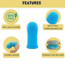 Dog Super Soft  Pet Finger Toothbrush Teeth Cleaning Breath Care  Silicone Tooth Brush Cat Dog Toothbrush Pet Products - 1pc-blue - View 3
