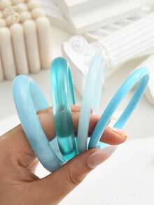 3件/4件复古优雅树脂手镯套装，时尚简约百搭，适合约会、度假、日常佩戴、派对、周年纪念等场合，是送给女性的理想礼物。 - 彩色 - 查看 6