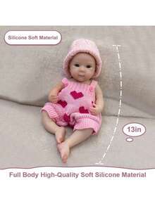 Muñeca bebé de silicona suave hecha a mano de 13 pulgadas, anatómicamente precisa, adecuada como regalo de cumpleaños para niños - Bettie de silicona - Ver 4