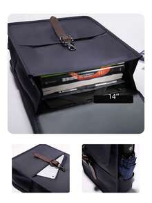 1pc 14-Inch Laptop Backpack, Minimalist Business Commuter Backpack For Men, Fashionable Flip-Cover Korean Style,Y2k - A - View 7