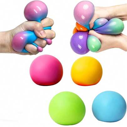 ¡Alivio del estrés mágico! Juguete de apretón de rebote lento súper suave, juguete de alivio del estrés. Pelota de apretón de curación colorida, adecuada para niños, niñas y niños, adecuada como regalo de cumpleaños, regalo de Halloween, regalo de Pascua.