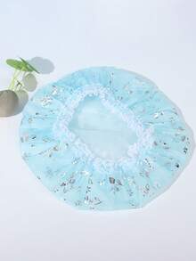 1 chiếc mũ tắm họa tiết bướm và sao dễ thương, chống ẩm và bụi, lưới họa tiết bầu trời sao, chống thấm nước hai lớp, kiểu dáng đơn giản, thanh lịch. - nhiều màu - Xem 5