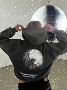 Sudadera informal holgada de algodón con estampado para mujer, una prenda imprescindible para otoño/invierno. Suave y cómoda, ideal para todas las edades. (El resto del texto parece ser una lista de palabras clave relacionadas con la sudadera y su diseño, y no se traduce directamente). - Gris claro - Ver 1