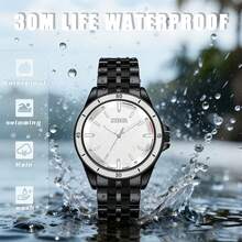 Reloj Casual ZOEA para Hombre, Correa , Esfera Elegante, Uso Diario y Trabajo - Correa-Negro/Caja-Plata - Ver 5
