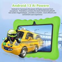 Children's Electronic Learning Tablet / 4GB RAM + 64GB ROM / 7-Inch Tablet / 4-Core 1.3GHz / Android 13 / 1280x800 HD Resolution IPS Screen / 2MP+5MP Camera / 4000mAh Large Battery / Supports WiFi, Parental Control, Education, Games / Made Of ABS Plastic + Silicone Educational Tablet (Includes: Packaging Box / Data Cable / User Manual / OTG / SIM Ejector Pin) - Multicolor - View 9
