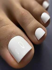 120pcs Pure White Short Fake Toenails, Press-On Toenail Supplier Nail Art Supplies - White - View 2