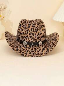 Mũ chóp cao unisex màu nâu in họa tiết da báo này có gắn hình đầu bò trang trí có thể tháo rời. Thiết kế kiểu miền Tây cổ điển và sành điệu khiến nó trở nên hoàn hảo cho những kỳ nghỉ ngoài trời. Trọng lượng nhẹ và vành rộng lý tưởng cho Giáng sinh, các bữa tiệc theo chủ đề ngoài trời, phụ kiện sự kiện ngày lễ, mặc hàng ngày, trang trí mũ thời trang và làm quà tặng. Thích hợp cho mùa hè và đi biển. - Nhiều màu - Xem 8