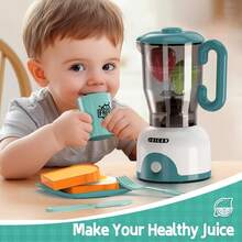 Pretend Play Kitchen Accessory Toy Set For Kids, Simulation Kitchen Appliance Kit - Blender, Coffee Maker, Mixer, Toaster With Light And Sound, Toy - 1 - 查看 6