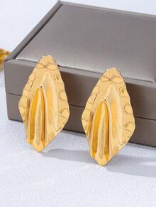 1 Đôi bông tai hình học bất đối xứng dành cho nữ - Vàng - Xem 2