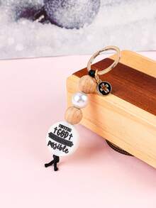 1pc Inspirational "With God" Beaded Keychain, Featuring Bohemian And Faith Design, Motivational Tag And Delicate Cross Accent, Minimalist Accessory For Daily Outfit Gifts For Mother, Father, Graduation, And Teacher - Multicolor - View 6