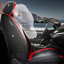 [General Pu Leather Car Seat Cover Skin Friendly Anti-Wrinkle Full Model Fit] Fashion Sports Wind Design Car /SUV/ Pickup General High-End Gift Seat Cover Waterproof, Non-Slip Easy Installation - Multicolor - View 7