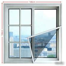 1pc Self-Adhesive High Density Window Screen, Breathable & Durable, Non-Obstructive, Suitable For Single/Double Layer Windows, Mosquito & Fly Repellent - White Edging and White Mesh - View 31