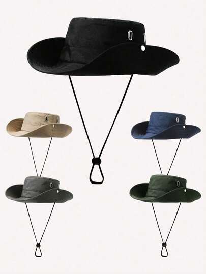 1pc Unisex Solid Color Sun Hat, Casual Outdoor Fishing Hat, Suitable For Hiking, Fishing, Vacation, Daily Use