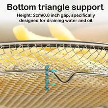 2pcs Multi-Functional Double Layer Stainless Steel Oil Drip Tray, Oil Control Grid Tray With Dual Handles, Suitable For Draining, Steaming, Frying, Grilling And Outdoor Cooking, Perfect For French Fries And Snacks - View 9