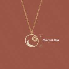 Versatile Minimalist Sun & Moon Pendant Necklace - Gold - View 3