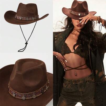 时尚牛仔帽，男女皆宜，可个性化定制，卷边礼帽，遮阳帽，爵士帽