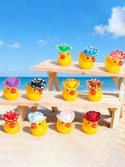 5/10pcs Mini Resin 3D Solid Color Duck Figurines, Suitable For Water Landscape Decor, Gardening Accessories Creative Resin Crafts, Small Duck DIY Decorations, 3D Duck Decor, Random Color, 1pc