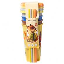 Miniso Disney Zootopia 520ml Plastic Straw Cup 4 Packs Set, 2 Styles, Viral Gift - Multicolor - View 13