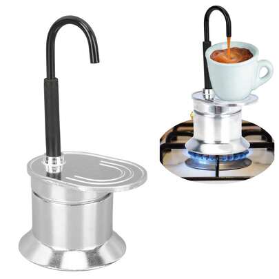 Single Tube Moka Pot 1 Cup 50ML Aluminum Alloy Spout Stovetop Italian Coffee Maker For Outdoor Parties Travel,Coffee Service Coffee Accessories