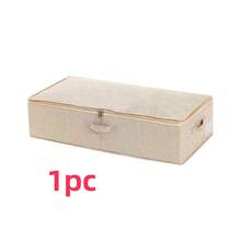 1pc/2pcs/3pcs Minimalist Breathable Clothes Storage Bin With Premium Faux Linen Texture, Dustproof Wardrobe Organizer Bag With Visual Laber And Sturdy Zipper, Underbed Space Saving Box For Bedroom Sweaters And Blankets - View 21