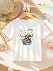Disney Toy Story Characters Girls' T-Shirt 2-14Y Jessie Buzz Woody Rex Hamm Alien Print Casual Short Sleeve Kids Top Express Delivery - trắng - Xem 3