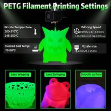 Cuộn dây nhựa PETG phát sáng trong bóng tối 1kg/2.2LB, độ sáng cao và thời gian phát sáng lâu, độ chính xác kích thước +/- 0.02mm, dây nhựa in 3D phát sáng màu xanh lá cây, xanh dương và vàng. - Xem 6