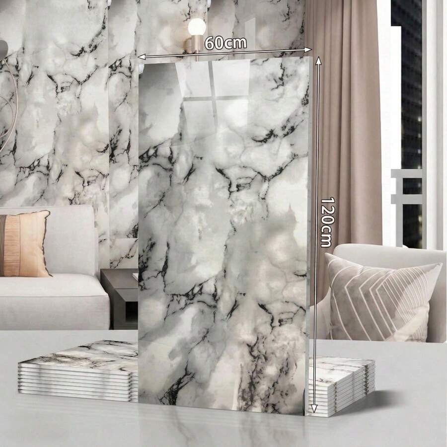 Panel Decorativo Tipo Mármol para Pared 30x60 cm | 10 Piezas | Flexible y Aislante Térmico - DL-015 - Ver 1