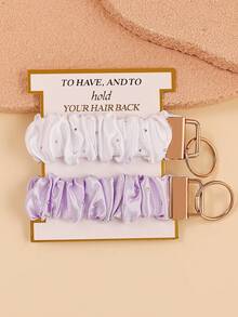 Wedding Party Hair Scrunchie Keychain, Cute Keychain, Keychain Gift For Teachers, New Drivers, Keychain - Multicolor - View 7