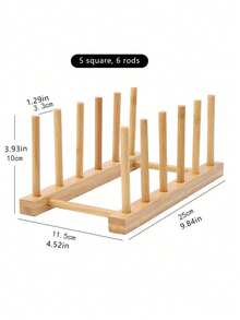 立式竹木碗碟晾干架，厨房抽屉收纳架 - 带盖碗碟架，节省橱柜空间，带沥水功能，可存放盘子、锅盖、碗、杯子和书籍，保持厨具干燥 - 彩色 - 查看 16