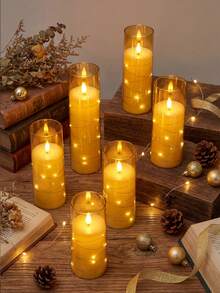 2/3/5 Pezzi Luci Fatate Con Telecomando, Funzione Timer/Telecomando, Alimentate A Batteria, Luci Intermittenti Incorporate, Candele Senza Fiamma, Adatte Per Centrotavola, Casa, Ognissanti, Natale, San Valentino, Compleanno, Regalo, Proposta, Matrimonio, Festa, Illuminazione Per Varie Occasioni - oro - Visualizzare 7