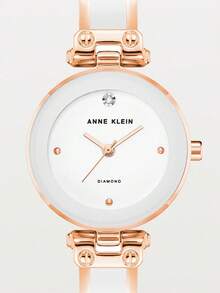 Anne Klein Women's Fashion Minimalist Stainless Steel Quartz Waterproof Watch - White and Rose Gold - View 5