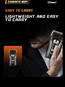 Kemei KM-T98 Electric Shaver, Professional Waterproof Beard Trimmer, Men's Type-C Fast Charging, Wet & Dry Shaver, Reciprocating Shaver, 1 Piece - Black - View 9