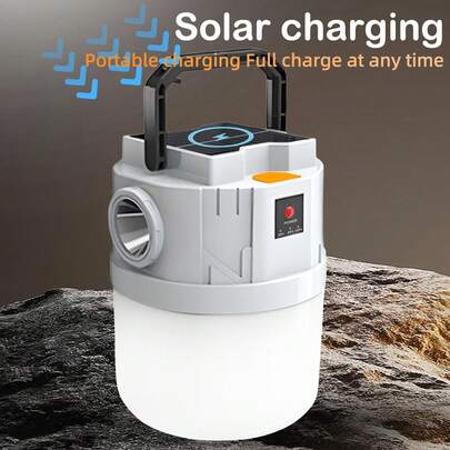 Rechargeable Solar Camping Light, Outdoor & Indoor Night Light, Camping Lamp Power Bank, Super Bright LED Tent Light, Hurricane Emergency Kit, Home Decor, Living Room, Christmas Decor, Outdoor Lighting, Light Bulb