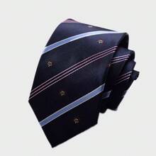 1pc Crown Striped Necktie, Suitable For Formal, Business, School, Casual Occasions,Accessories,Festival,Graduation Gift,Accessories - Multicolor - View 7