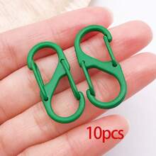 10pcs Colorful S Carabiner Clips Spring Loaded Quick Hook Keychain Backpack Bag Charm DIY Craft Accessories 14x33mm - Buckle - View 10