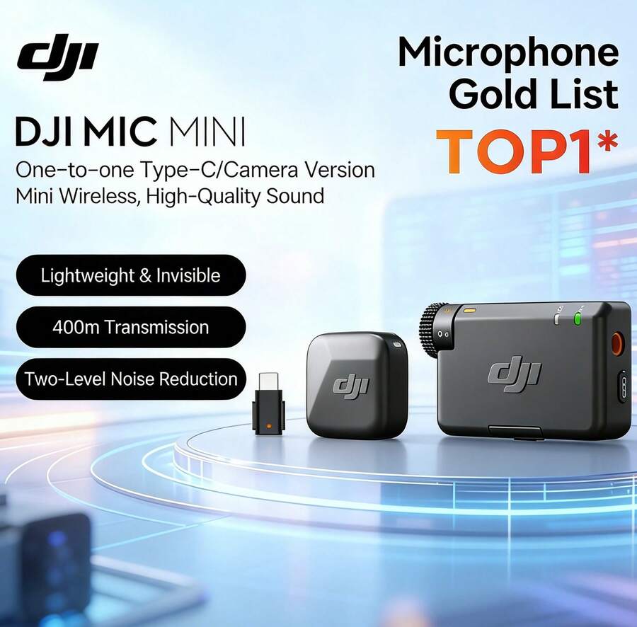 大疆 DJI Mic Mini 迷你無線高品音質 降噪領夾麥克風【安卓+蘋果15/16/17系列+相機】相機版 一拖一